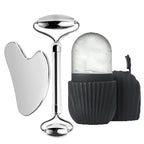 Stainless Skincare Combo  - Steel Facial Roller; GuaSha & Ice Roller